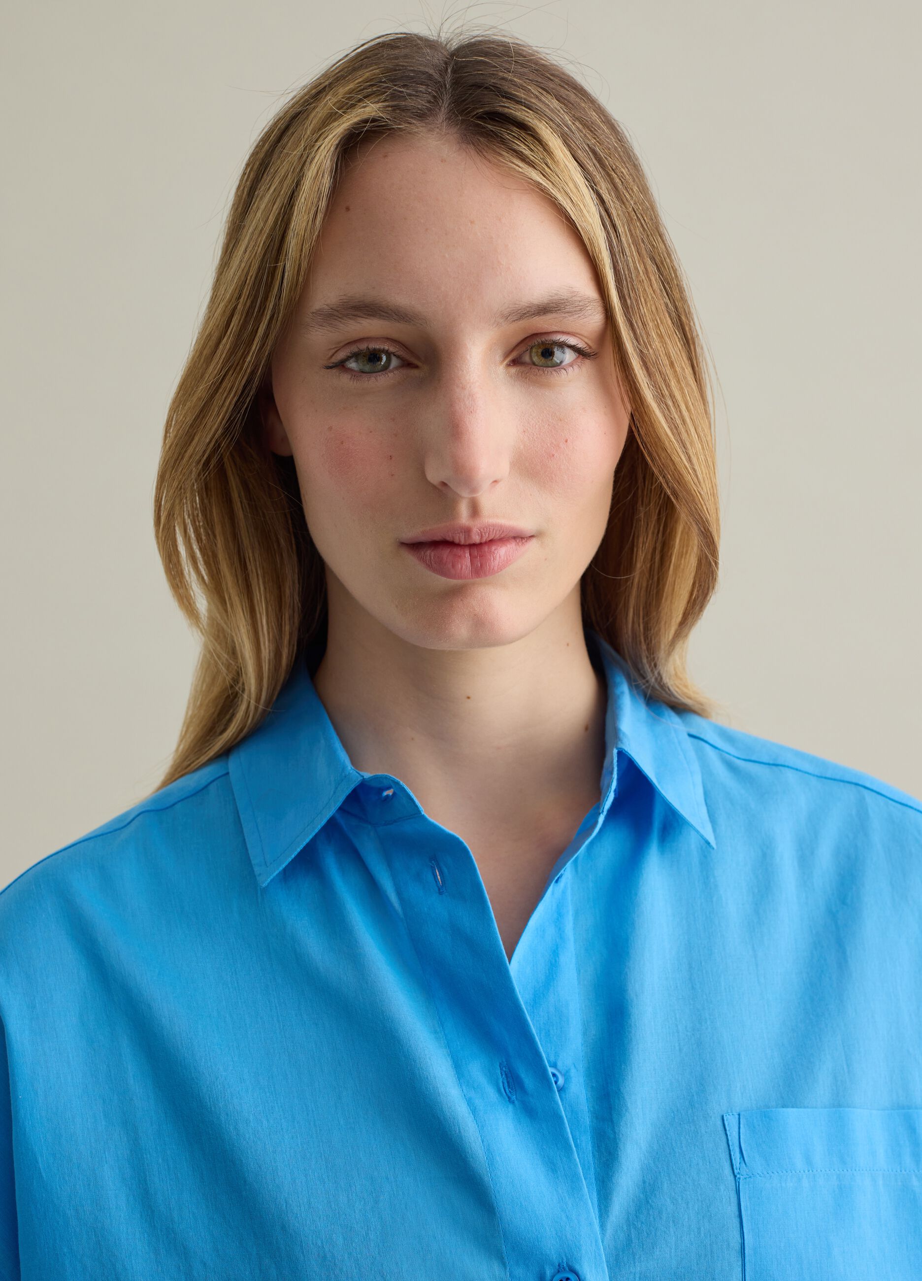 Camicia azzurra in puro cotone 