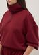 Red regular fit sweatshirt with fold-over collar and half zip_3