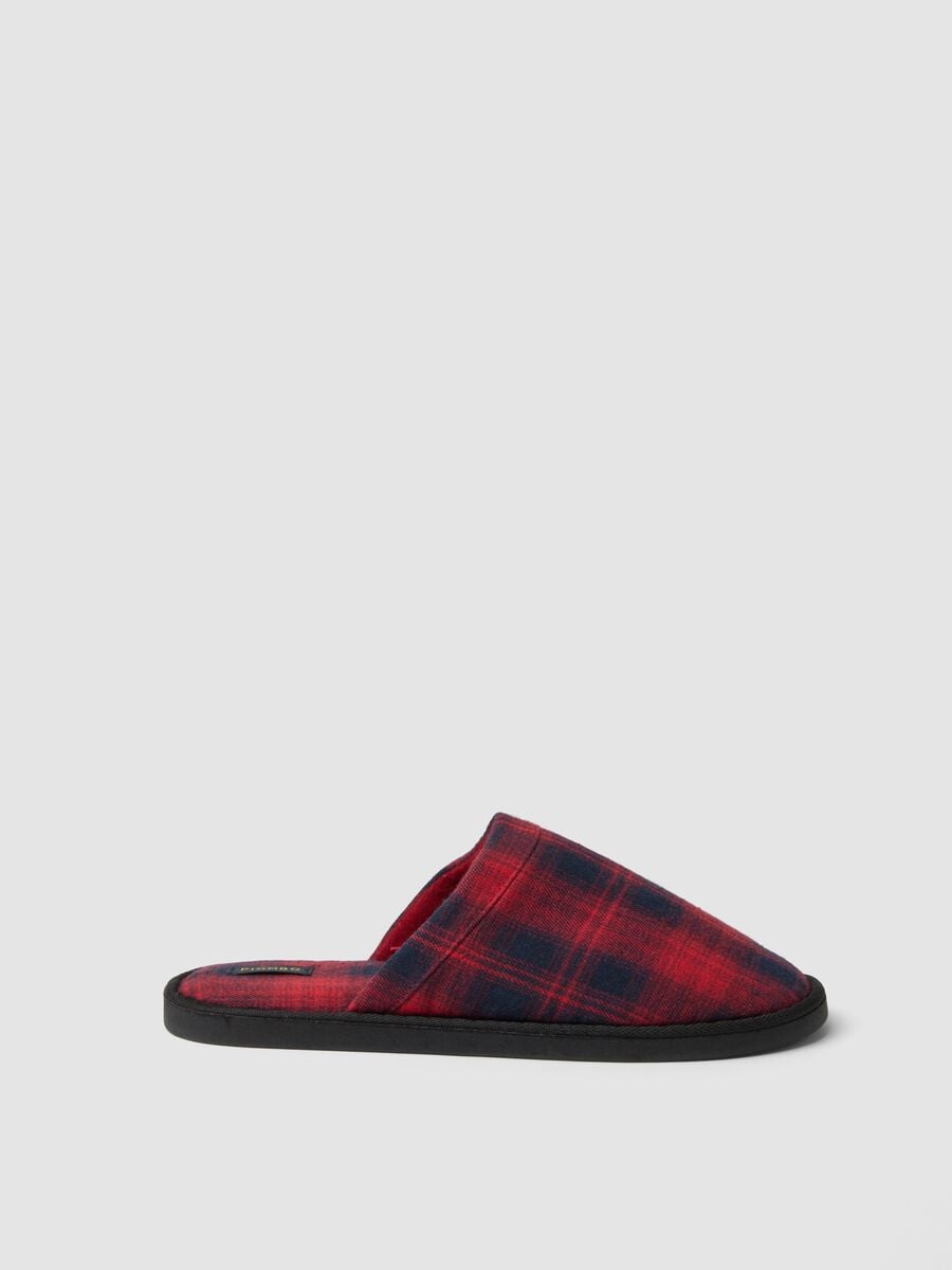 Red and Black Checked Slippers_0