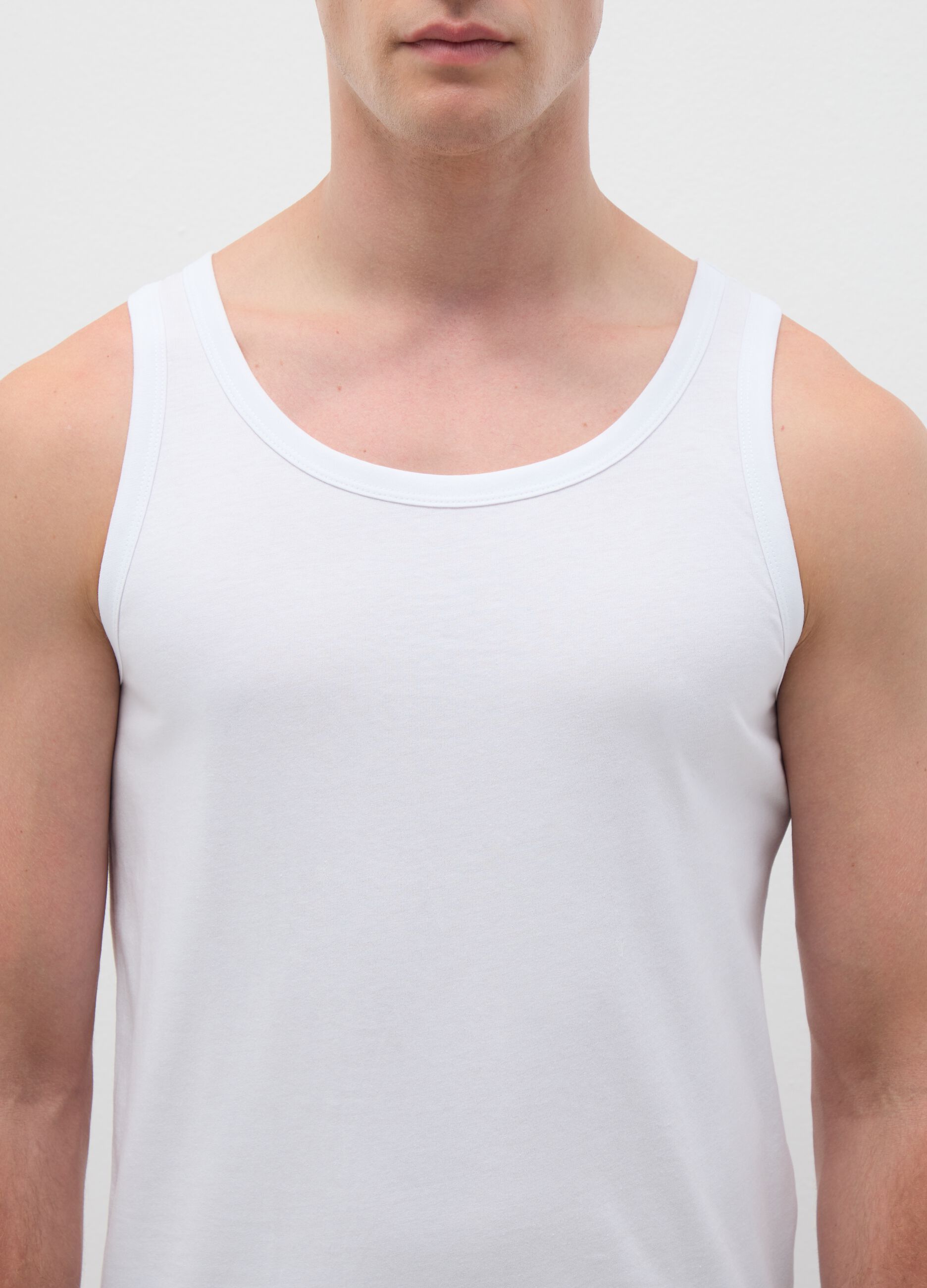 Men's Triple Pack White Cotton Vests Regular Fit