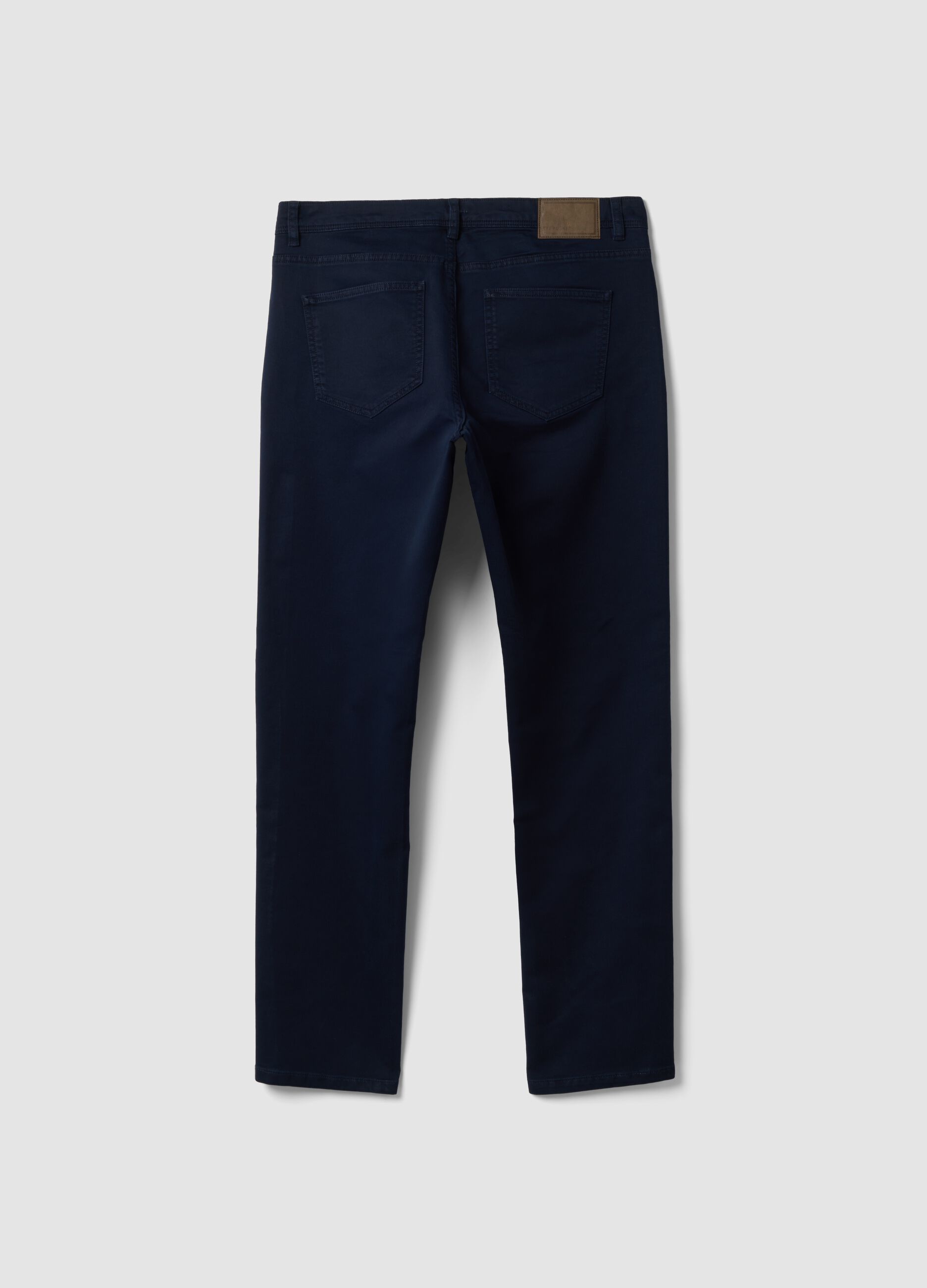 Green slim-fit stretch cotton dobby trousers