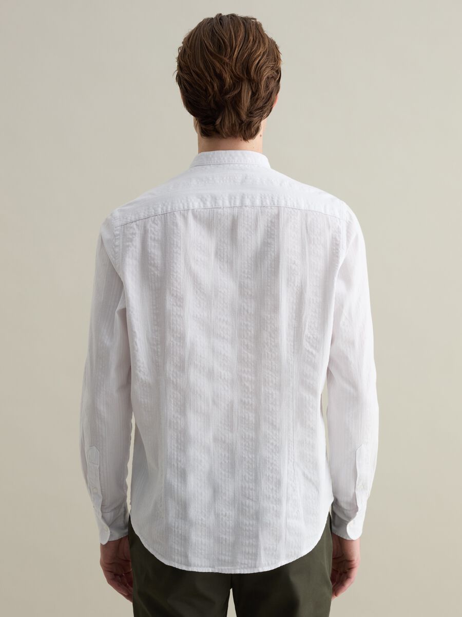 Striped shirt with waffle-weave effect_2