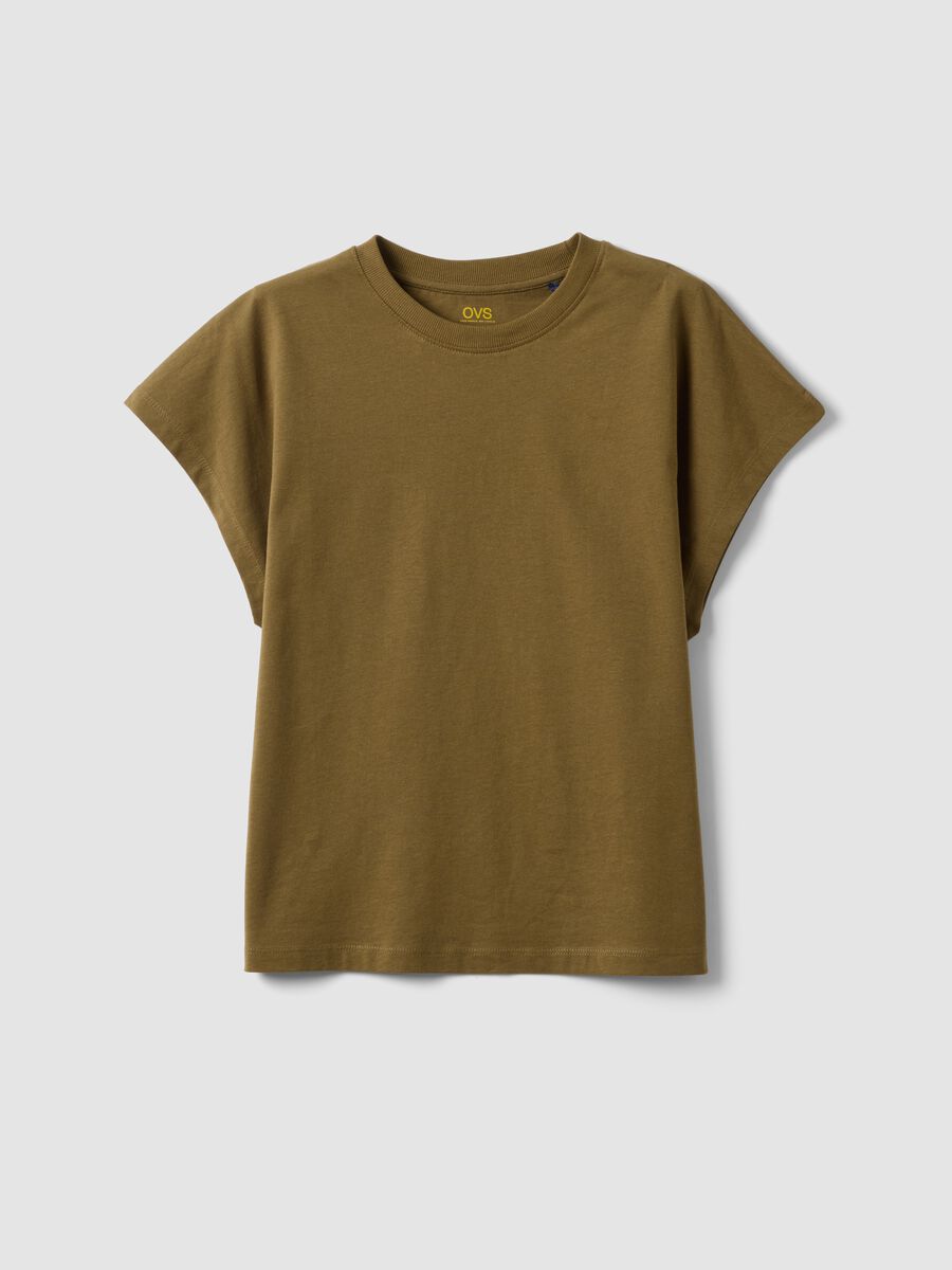 Green fitted pure cotton short-sleeve T-shirt_4