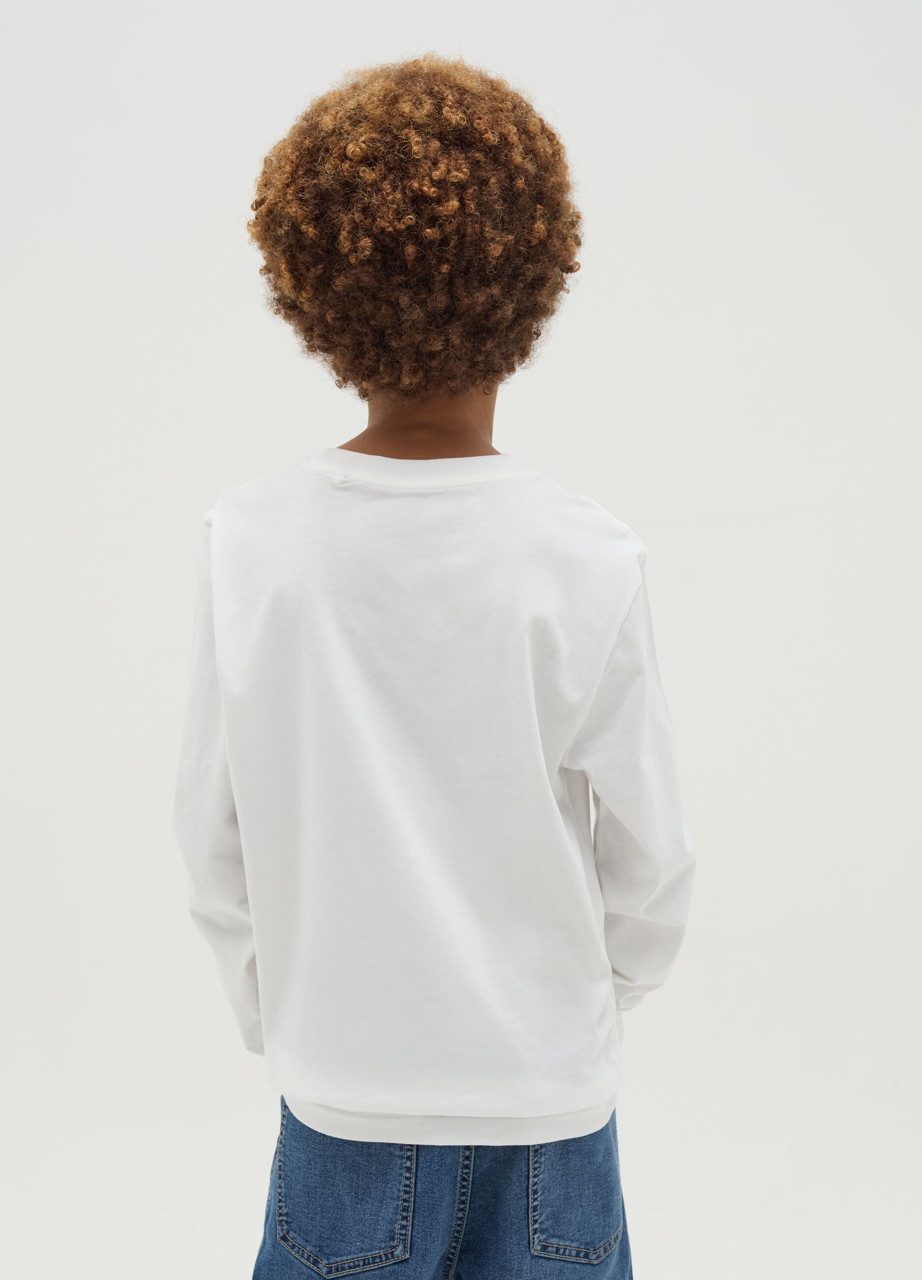 Long-sleeved T-shirt in cotton with print