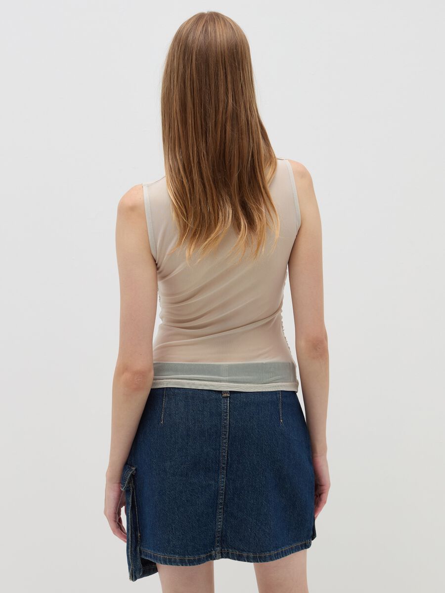 Mesh top with gathering_3