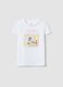 White pure cotton regular fit t-shirt with print for girls_0