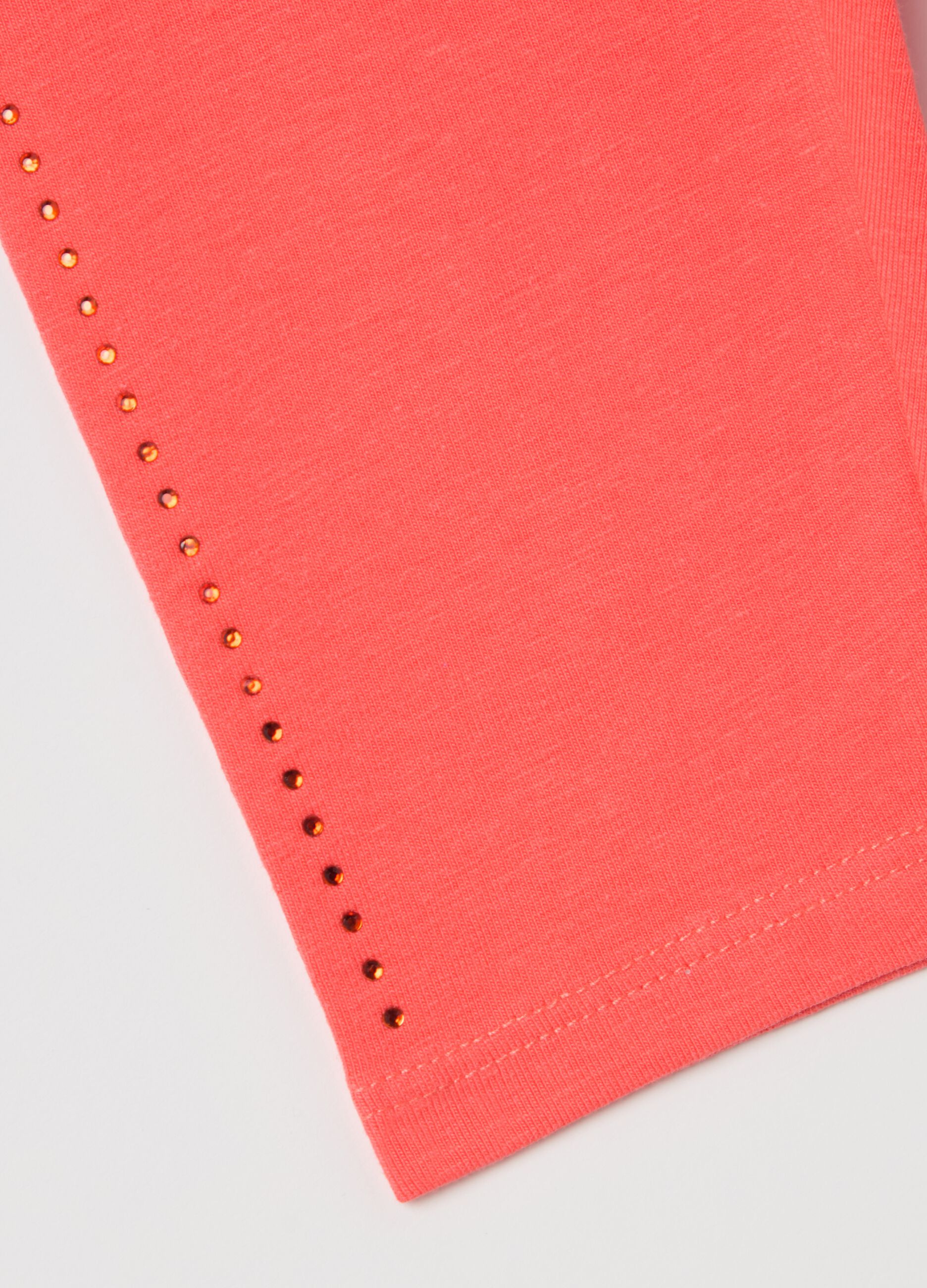 Three-quarter leggings with diamantés