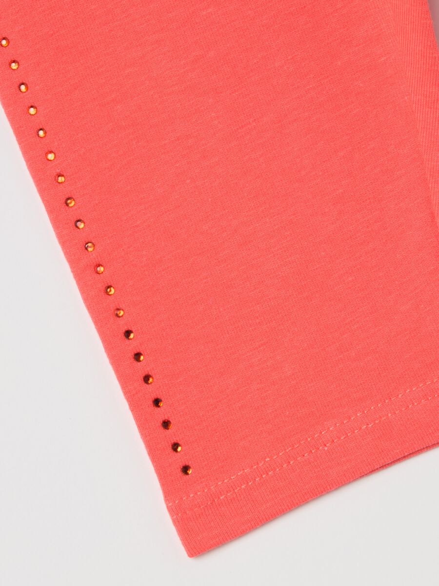 Three-quarter leggings with diamantés_2
