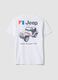 White pure cotton crew-neck T-shirt with Jeep print_6