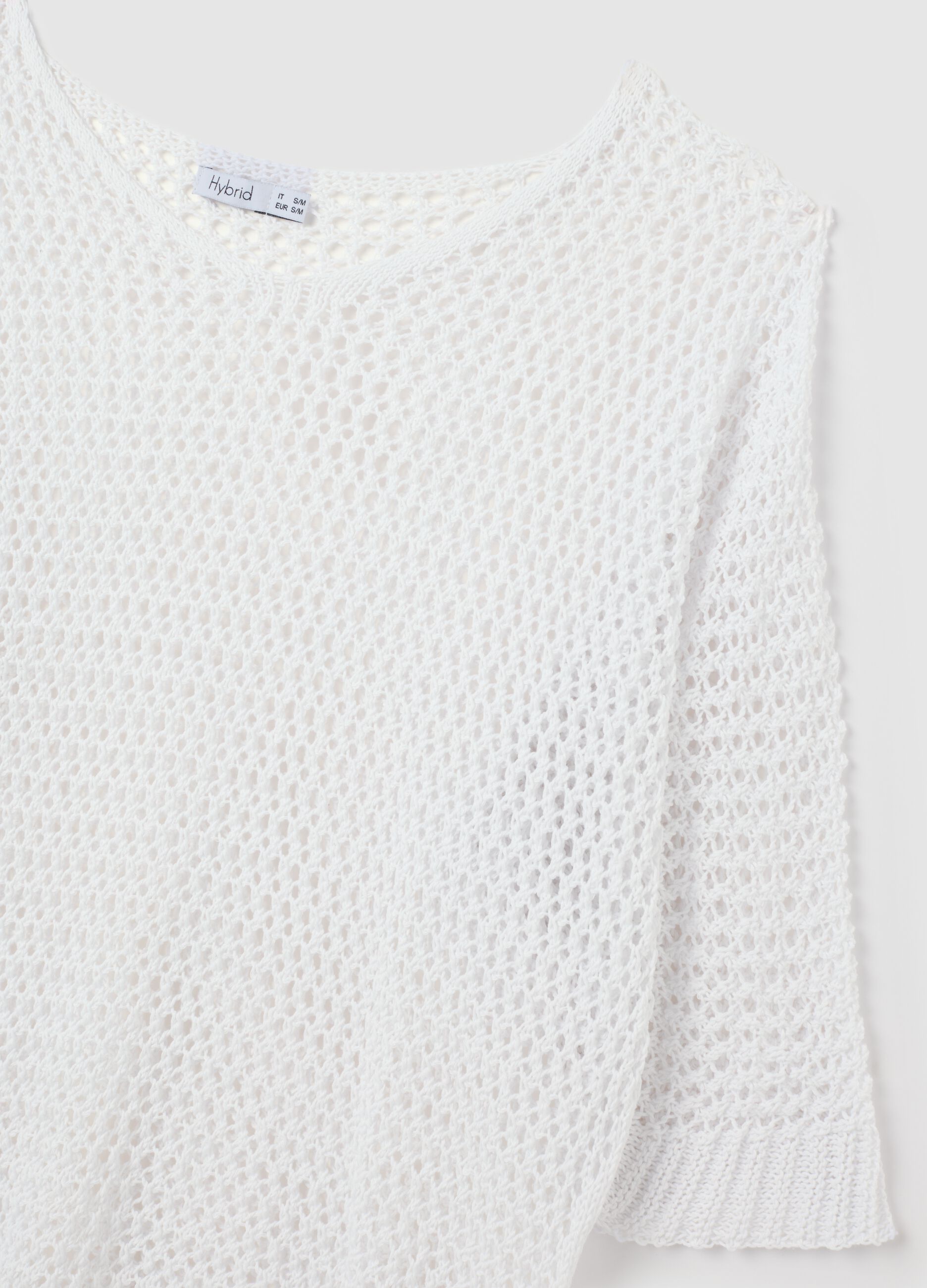 Women's white cotton regular fit jumper