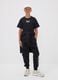 Black cotton-blend joggers with cargo pockets for boys_0