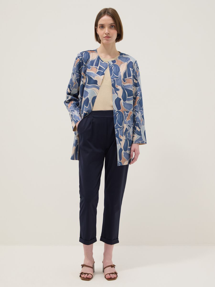 Giacca leggera multicolor regular fit con fantasia_1