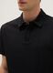Black short-sleeved cotton blend polo regular fit_3
