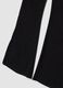 Pantaloni neri in tessuto elasticizzato a zampa slim fit con glitter_1