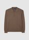 Regular-fit brown cotton blend polo shirt_4