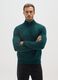 Green Regular Fit High-Neck Sweater with Short Zip_1