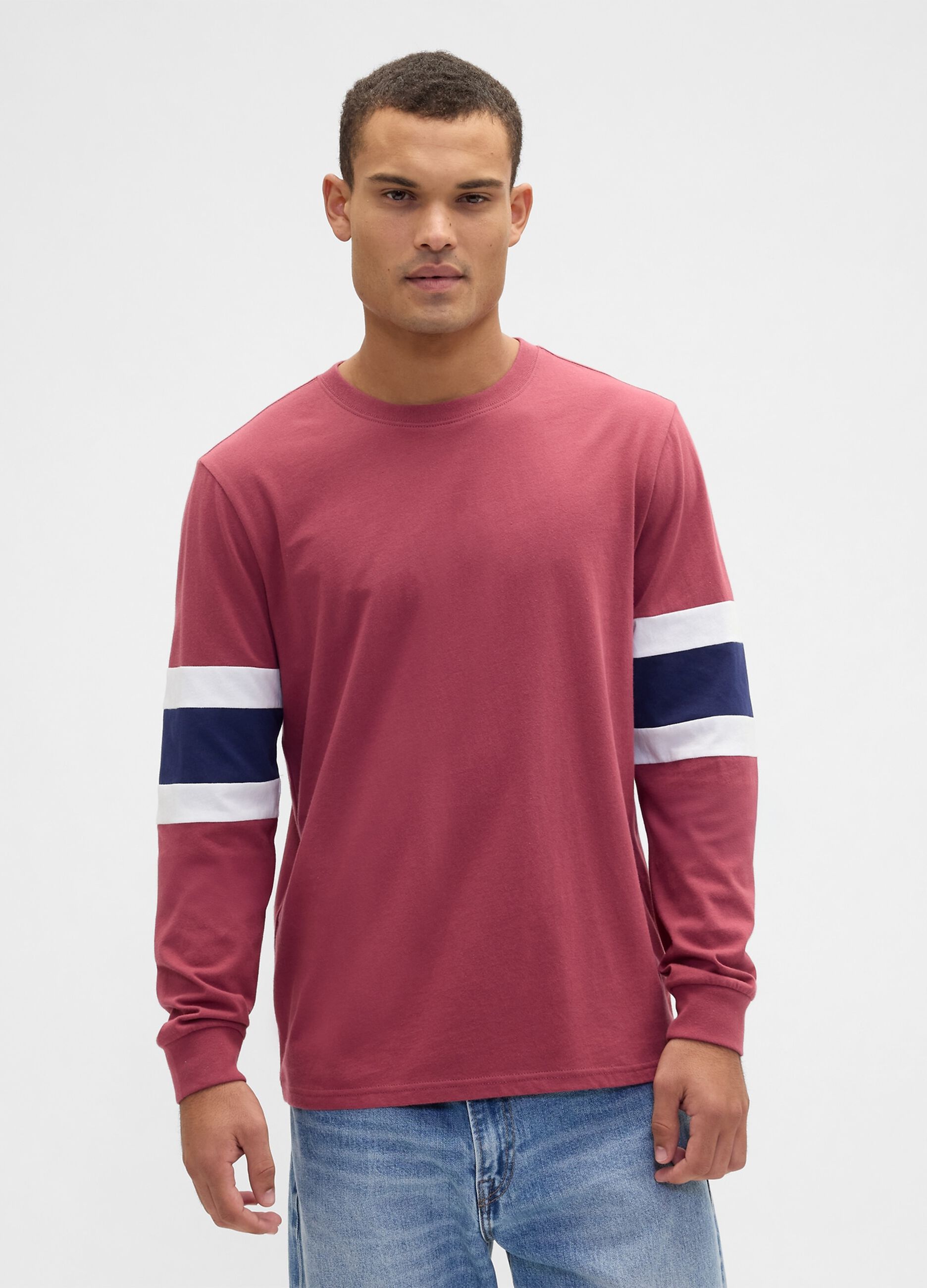 Red Long-Sleeve Cotton Shirt
