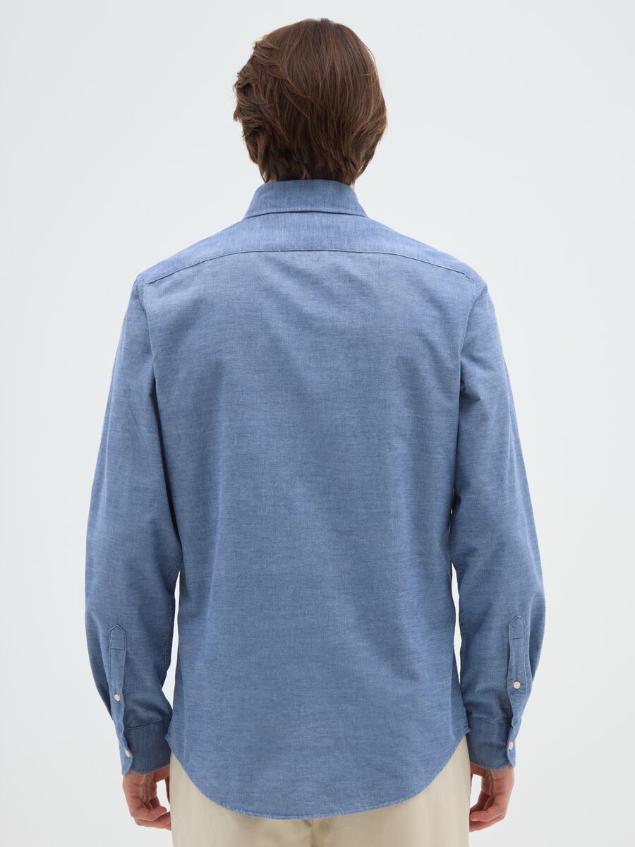 Pure Cotton Blue Regular Fit Shirt_2