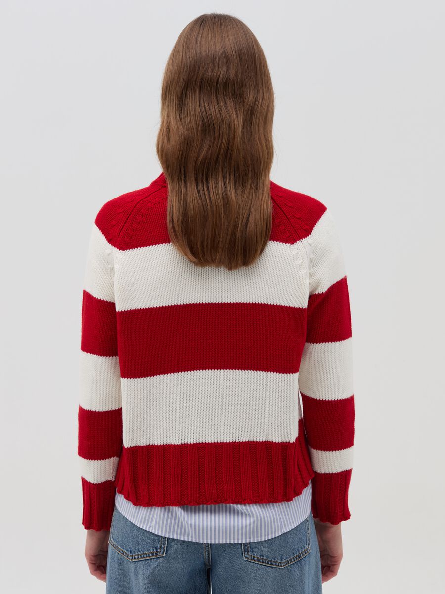 Striped knit top with mock neck_2