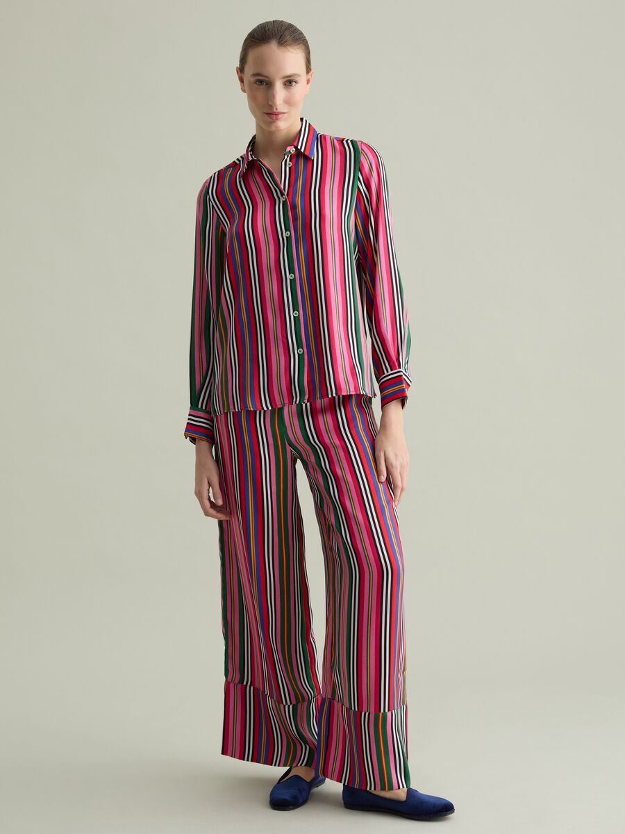 Fluid shirt with multicoloured stripes_1