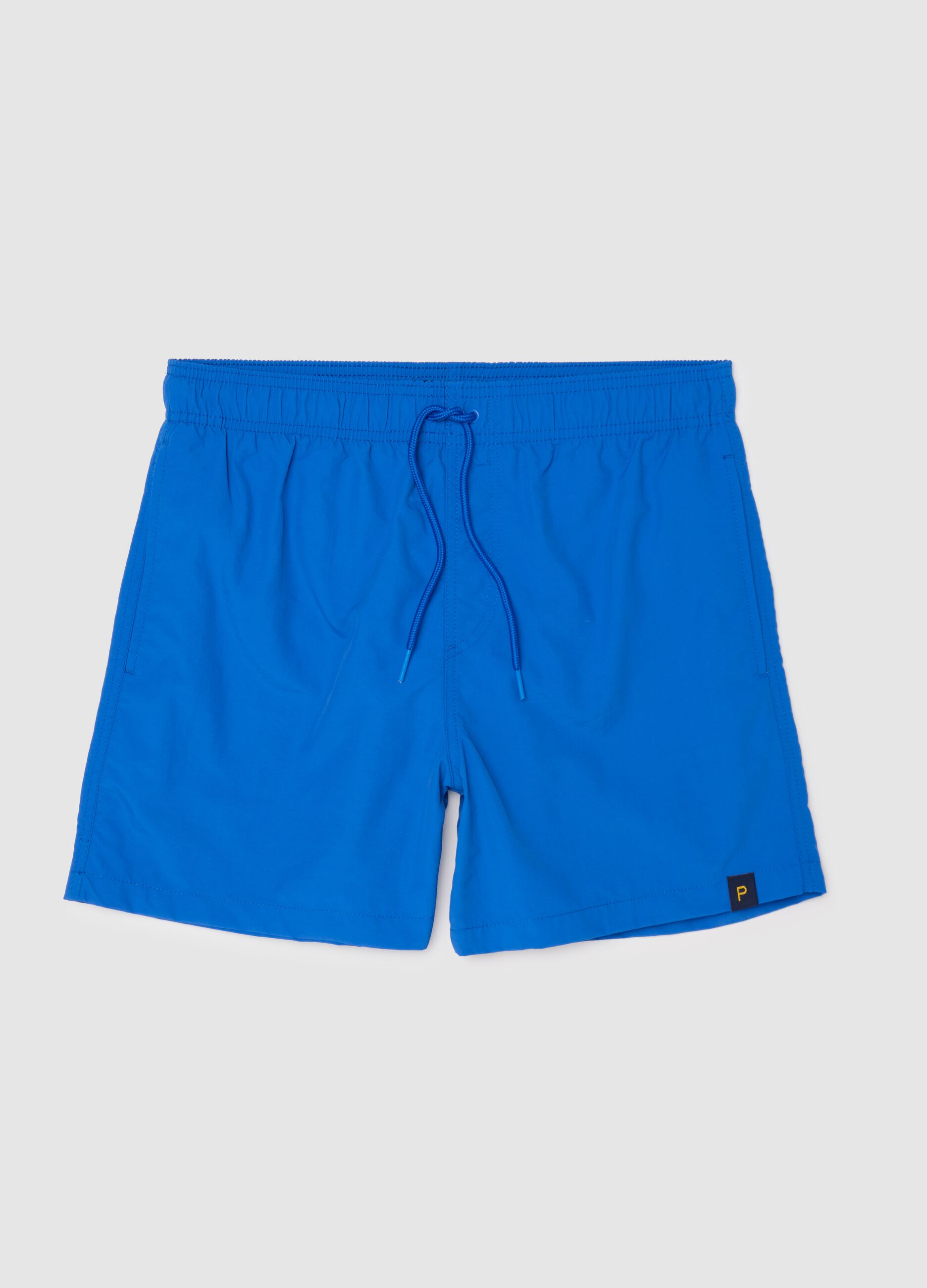 Men’s regular-fit swim boxers in light blue blend with elastic waist