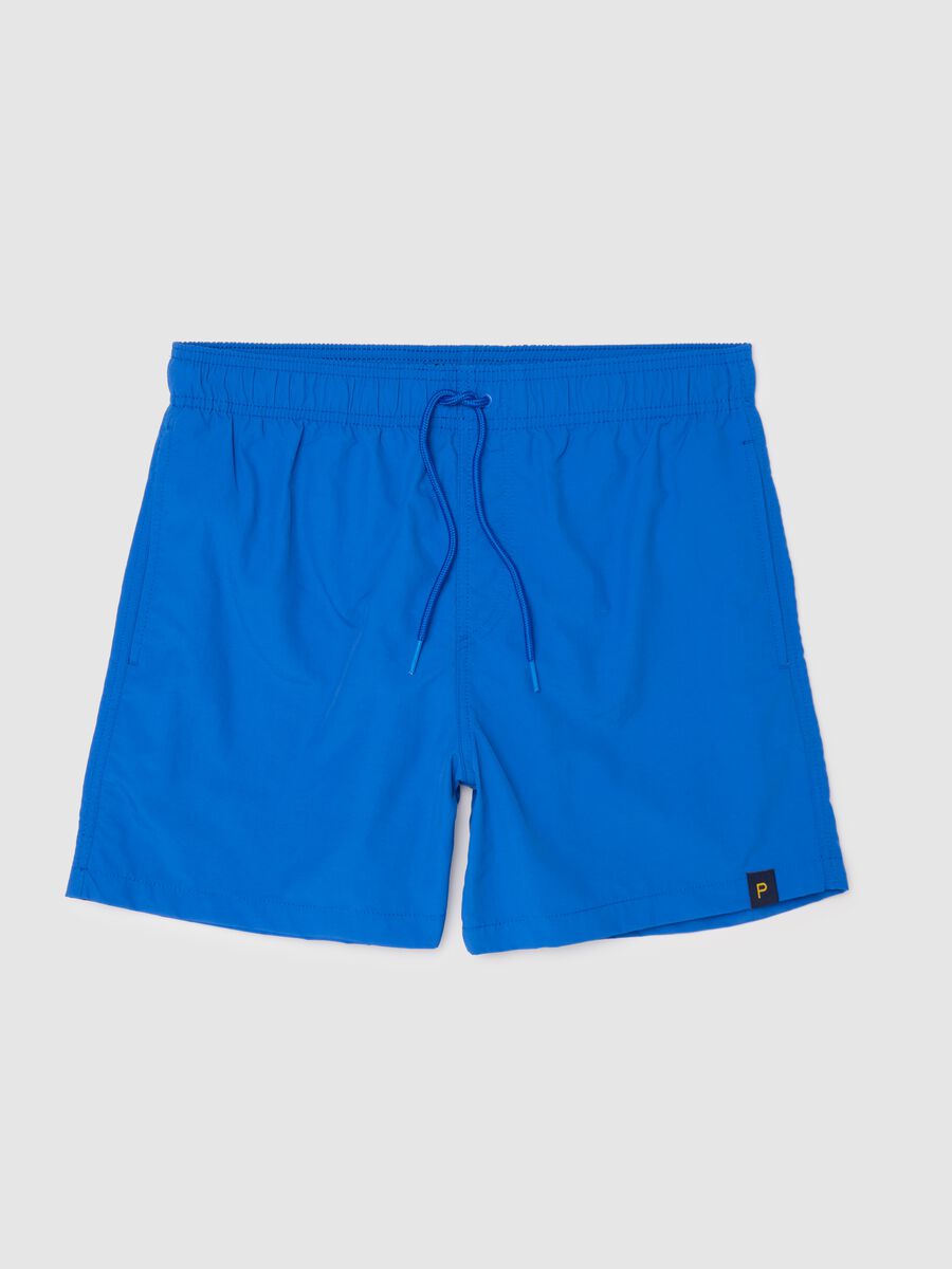 Men’s regular-fit swim boxers in light blue blend with elastic waist_4