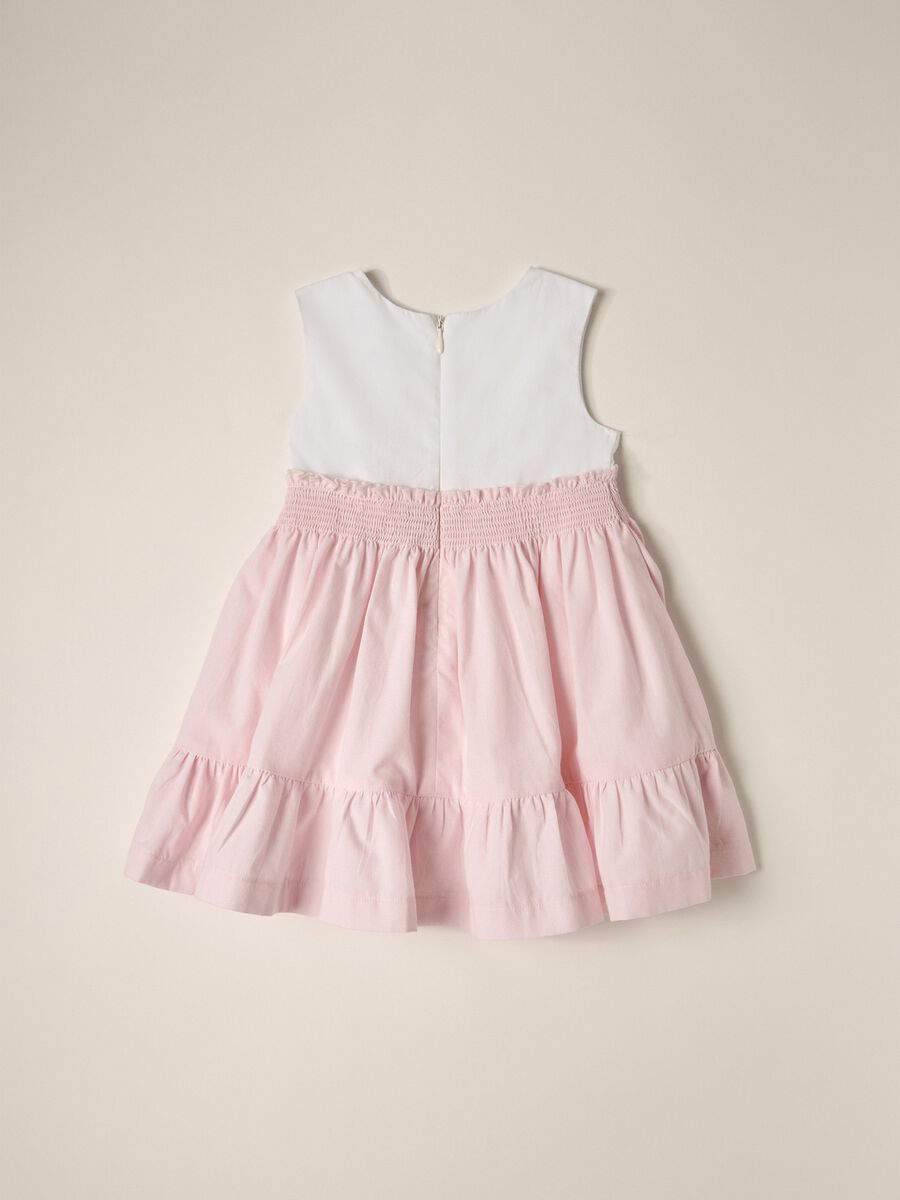 Pure cotton poplin dress for newborn IANA_1