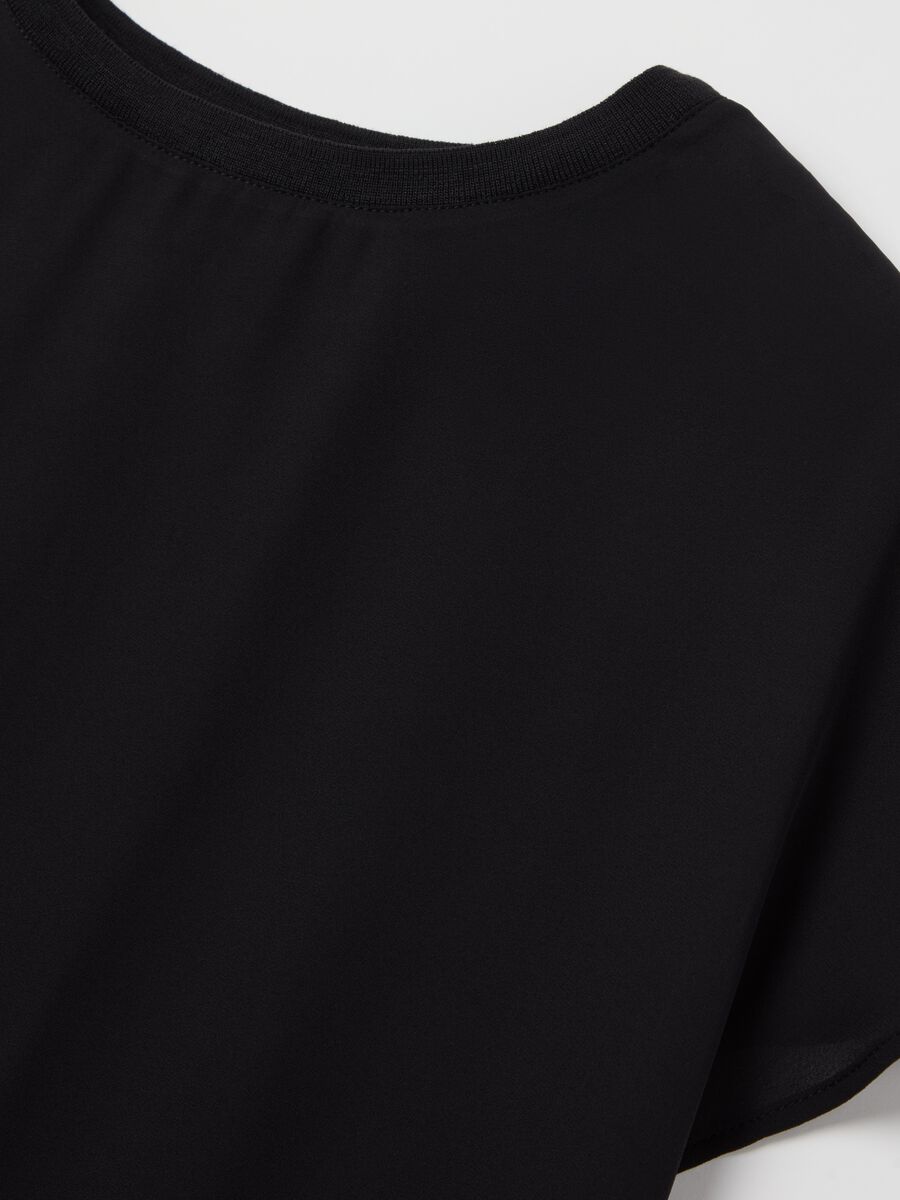 Solid colour blouse in crêpe_5