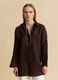 Brown pure linen oversized shirt_1