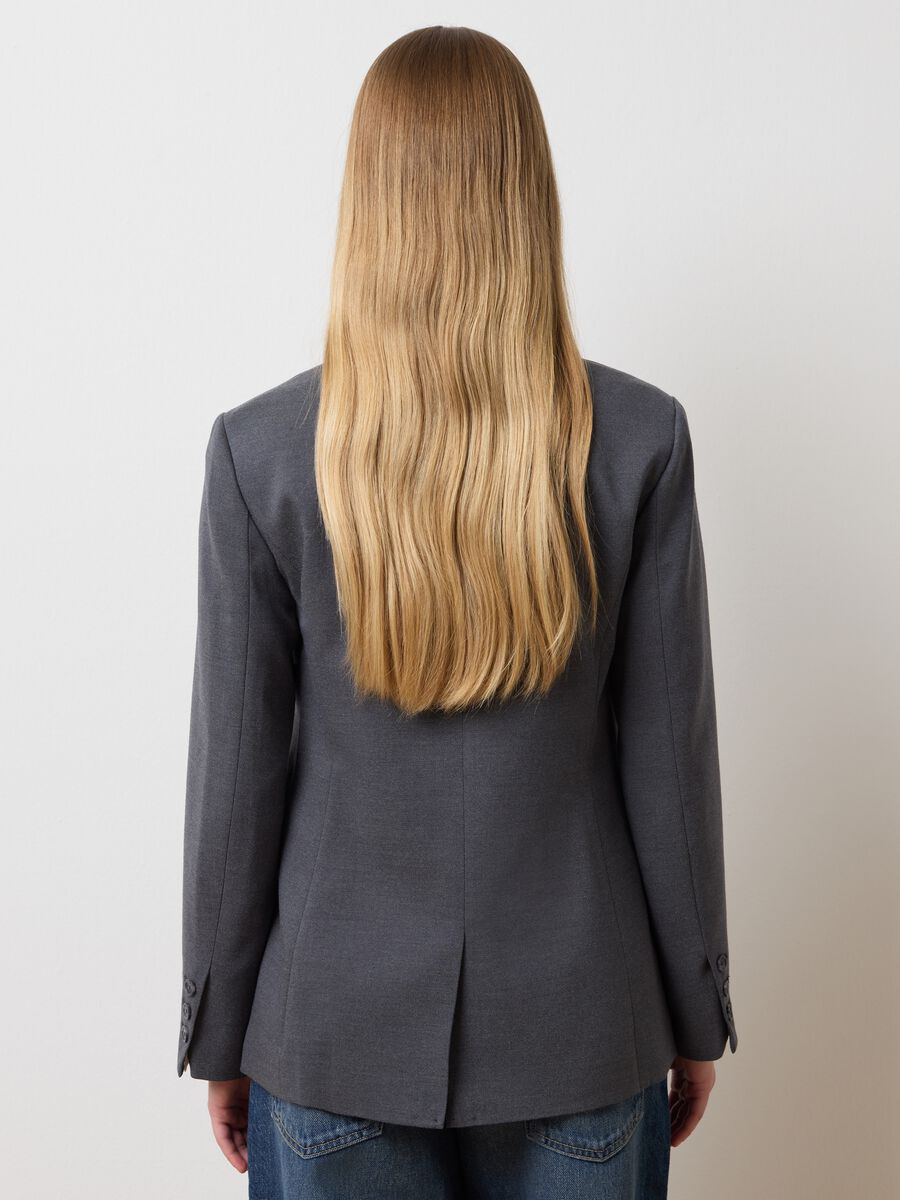 Grey Stretch Fabric Blazer Regular Fit_2