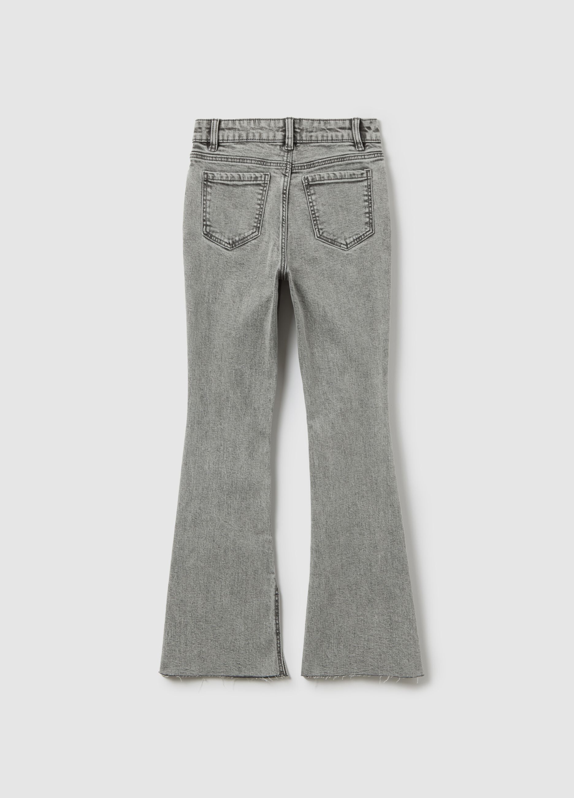 Stretch Grey Flare Jeans