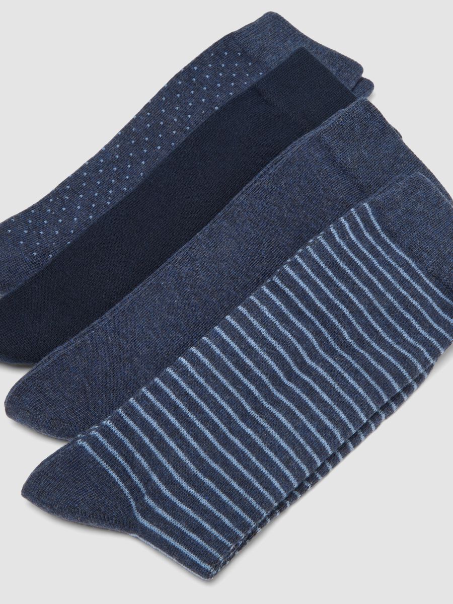 Pack of five multicolour mid-calf socks in stretch organic cotton_1
