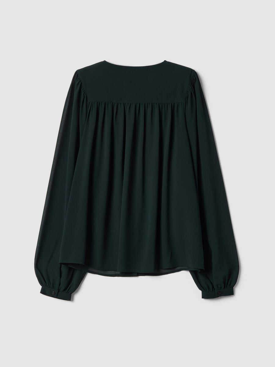 Camicia verde regular fit con bottoni e maniche lunghe_6