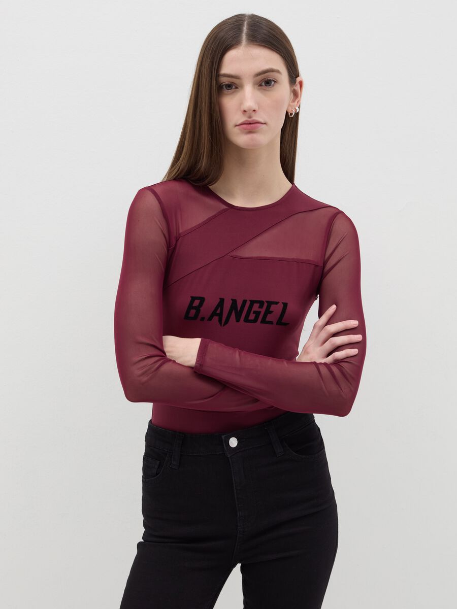 Long-sleeved mesh bodysuit with print_0