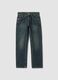 Dark blue straight-fit jeans in pure cotton_0