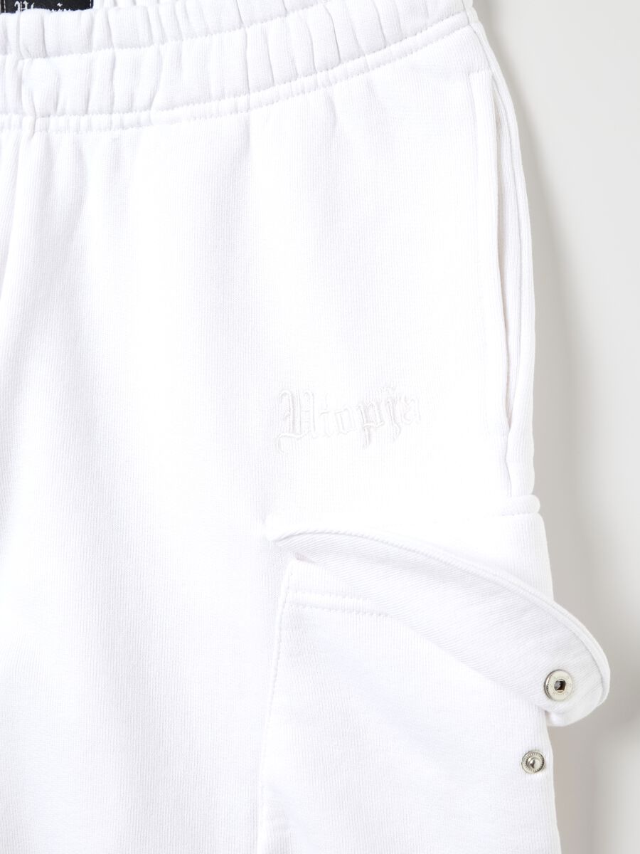 Cargo Sweat Shorts White_5
