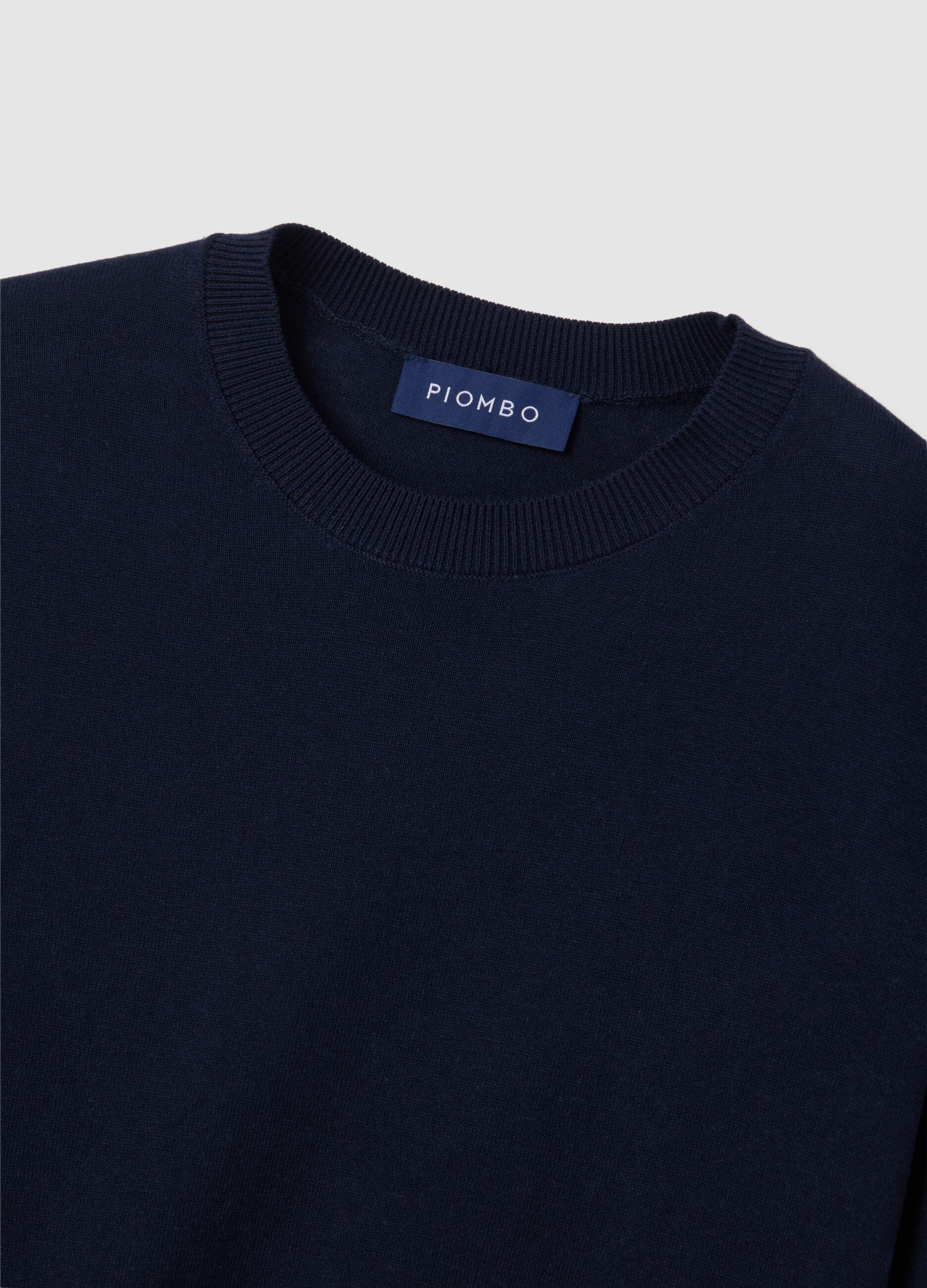 Blue T-shirt in cotton and silk