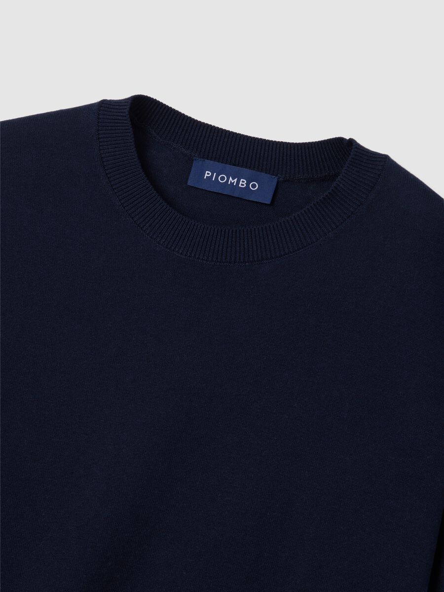 Blue T-shirt in cotton and silk_5