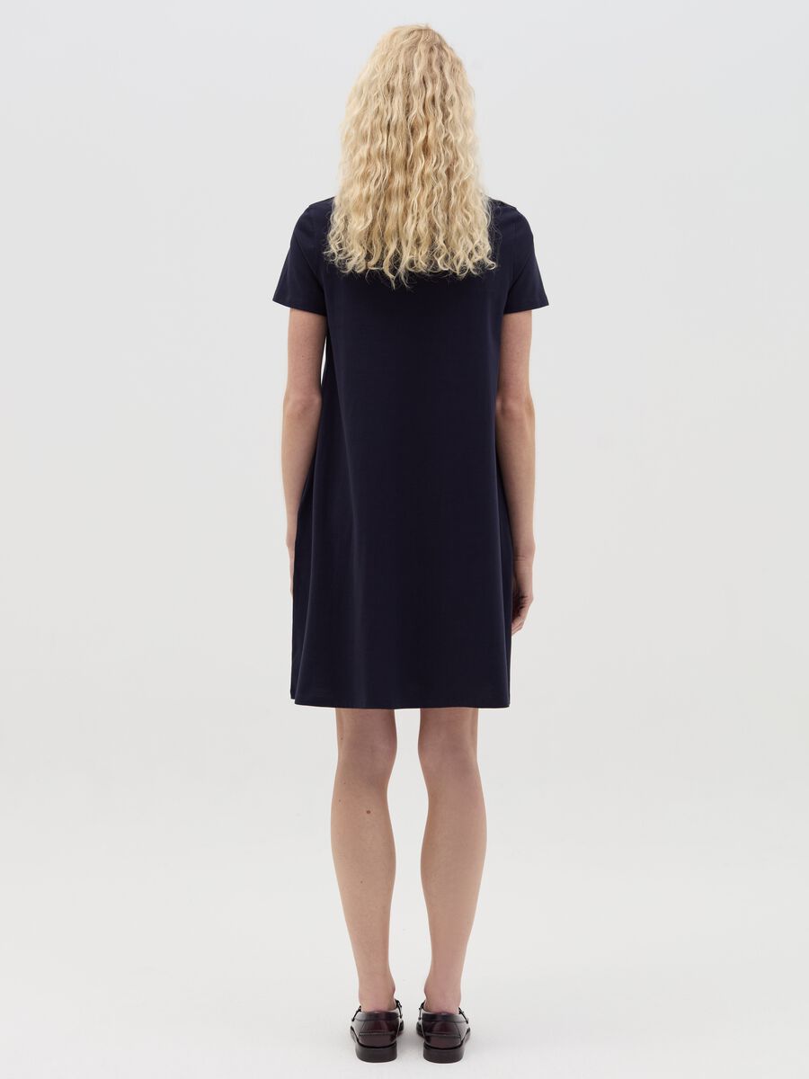 Essentials short navy blue dress in cotton_3