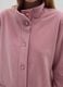 Pink fleece dressing gown with buttons and pockets_3