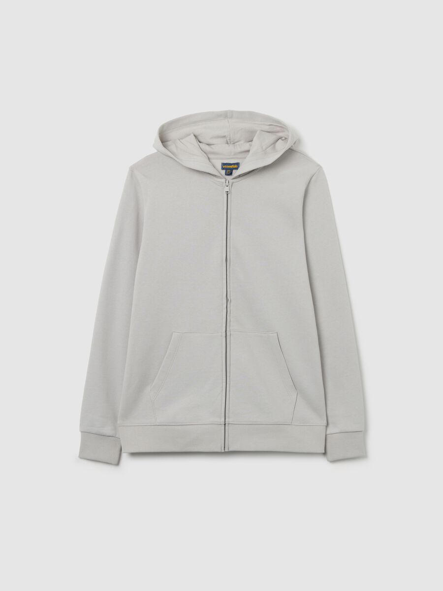 Boys' grey hoodie in pure cotton regular fit_0