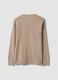 Beige pure cotton crew-neck T-shirt, regular fit_2