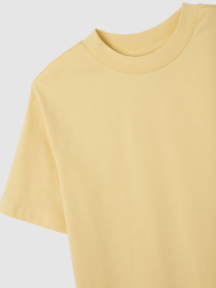 Yellow pure cotton women's T-shirt regular fit_1