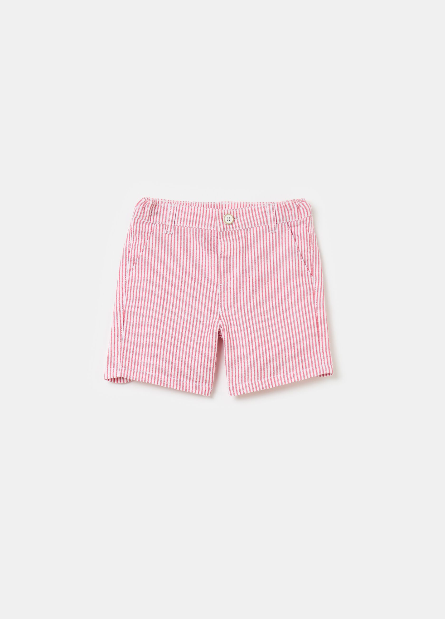 Striped Bermuda shorts in cotton