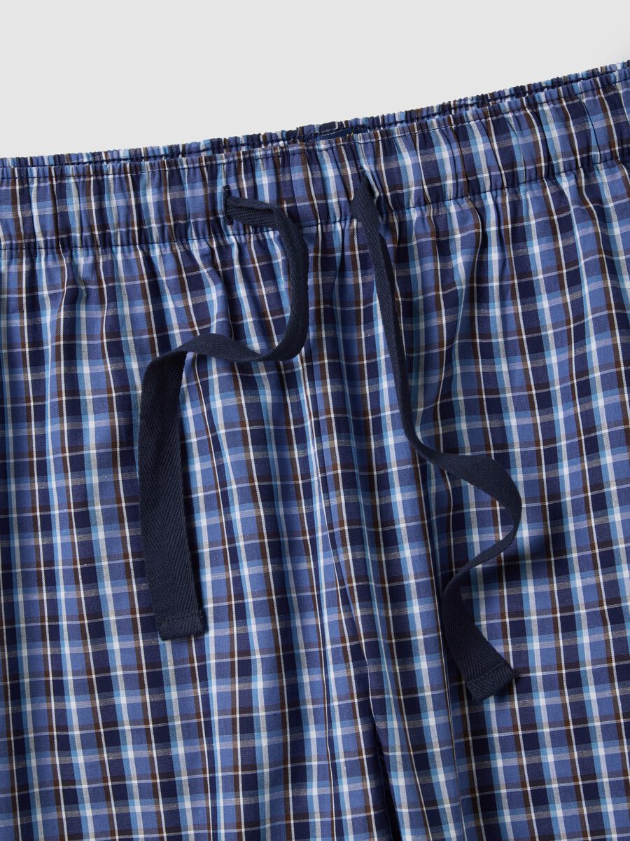 Pure Cotton Blue Regular Fit Pyjama Trousers_5