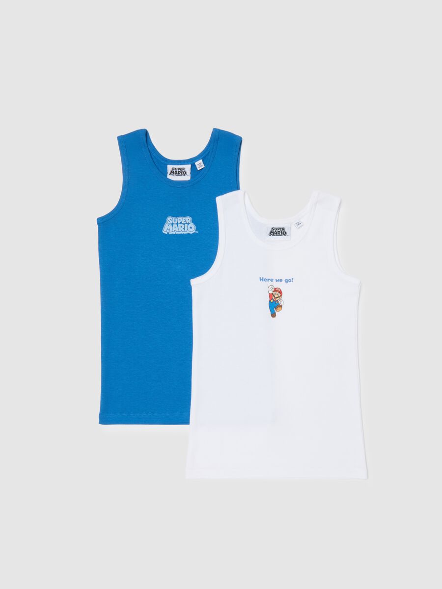 Pack of boys' multicoloured cotton vests_0