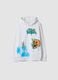White cotton-blend hoodie with graffiti print_0