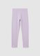 Purple cotton girl's leggings with rhinestones_0