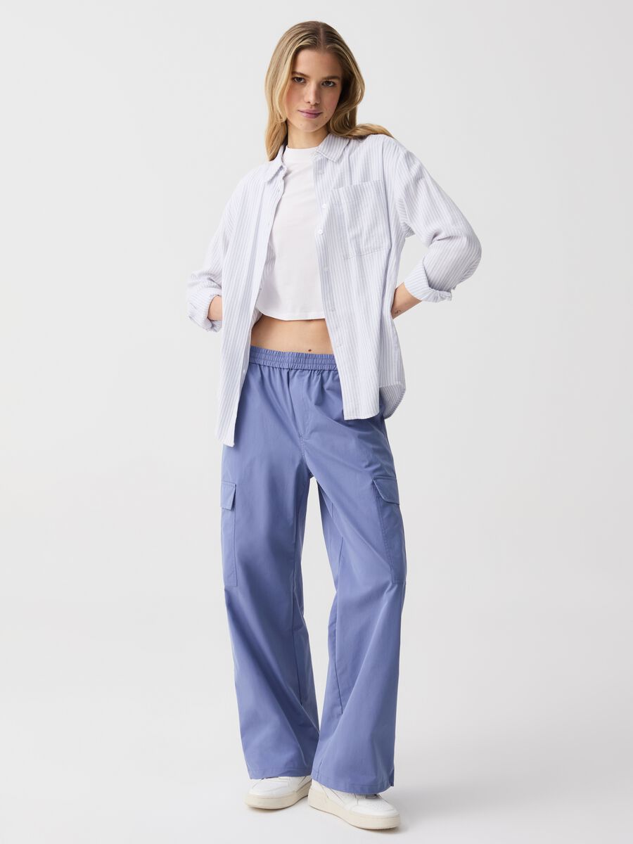 Cargo trousers in poplin_0