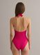Pink stretch halterneck swimsuit_2